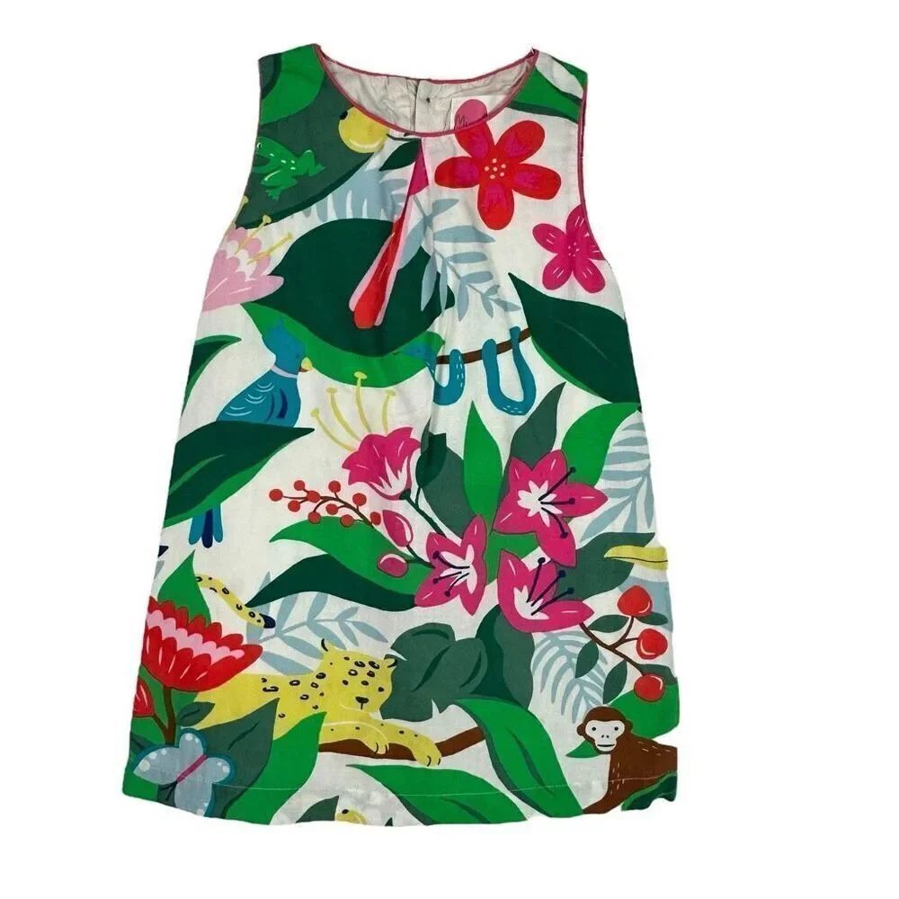 Mini Boden Jungle Shift Dress size 5-6 Pockets